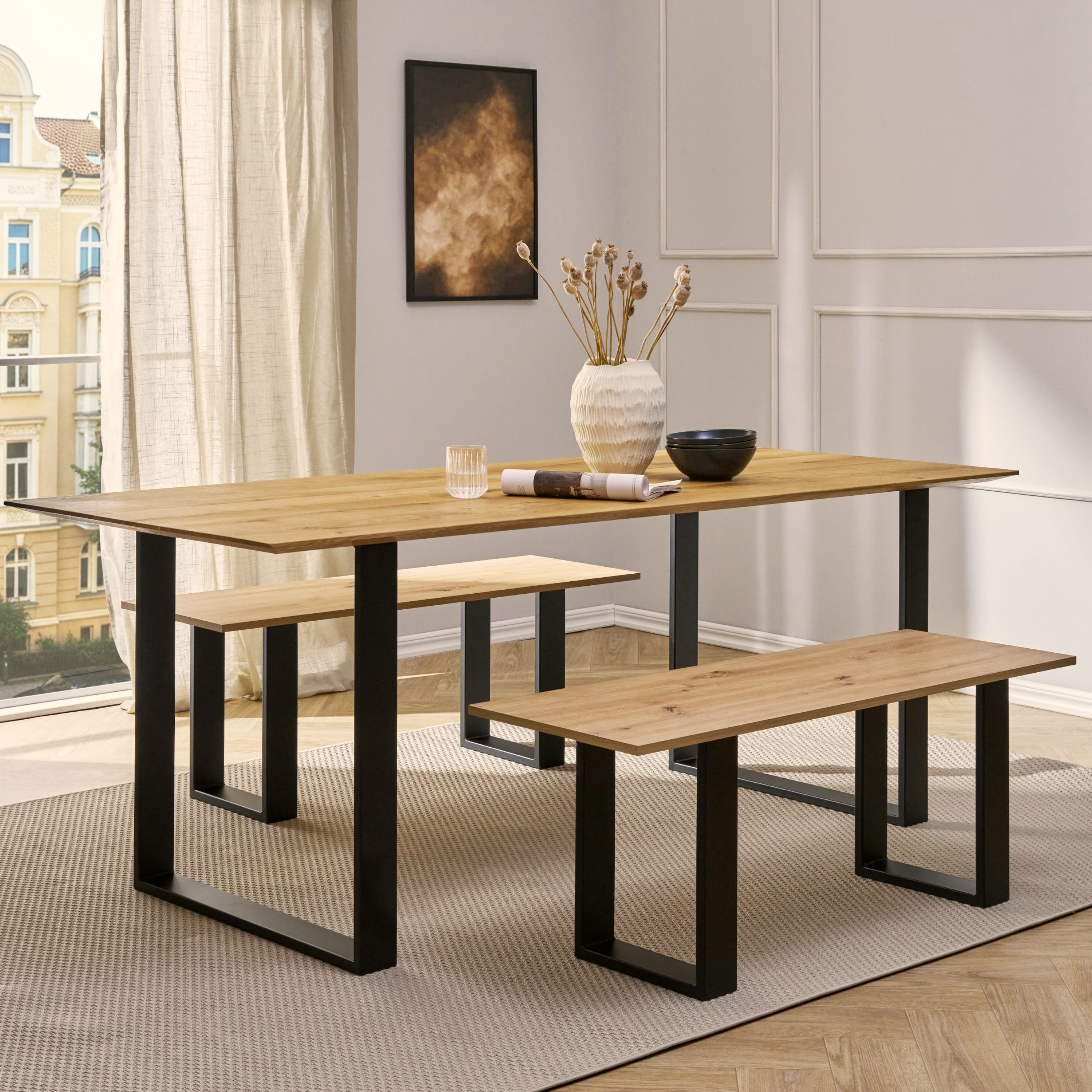 Juego de 2 correderas para muebles RECHTECK