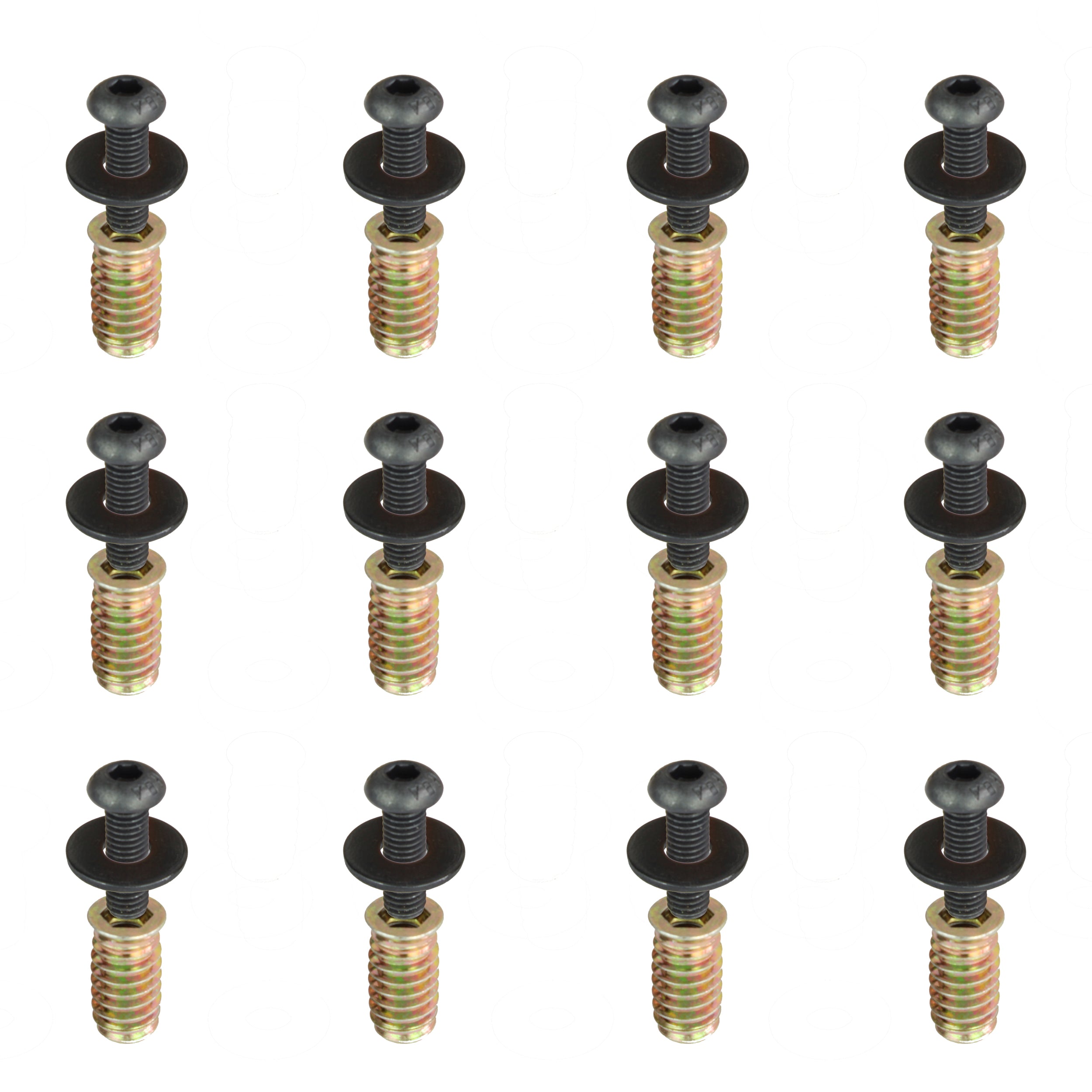 Screw set with threaded insert