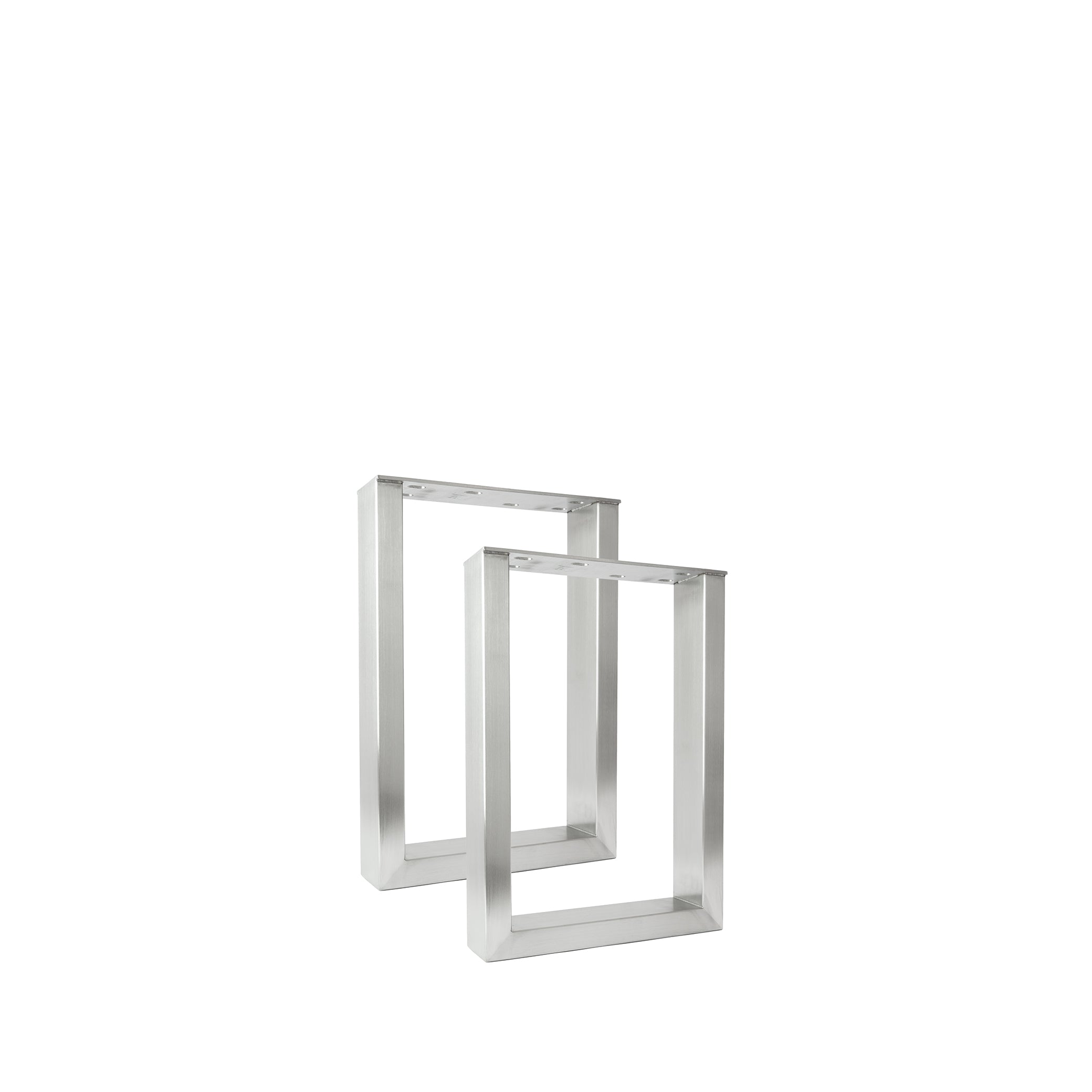 Set of 2 furniture runners RECHTECK - stainless steel