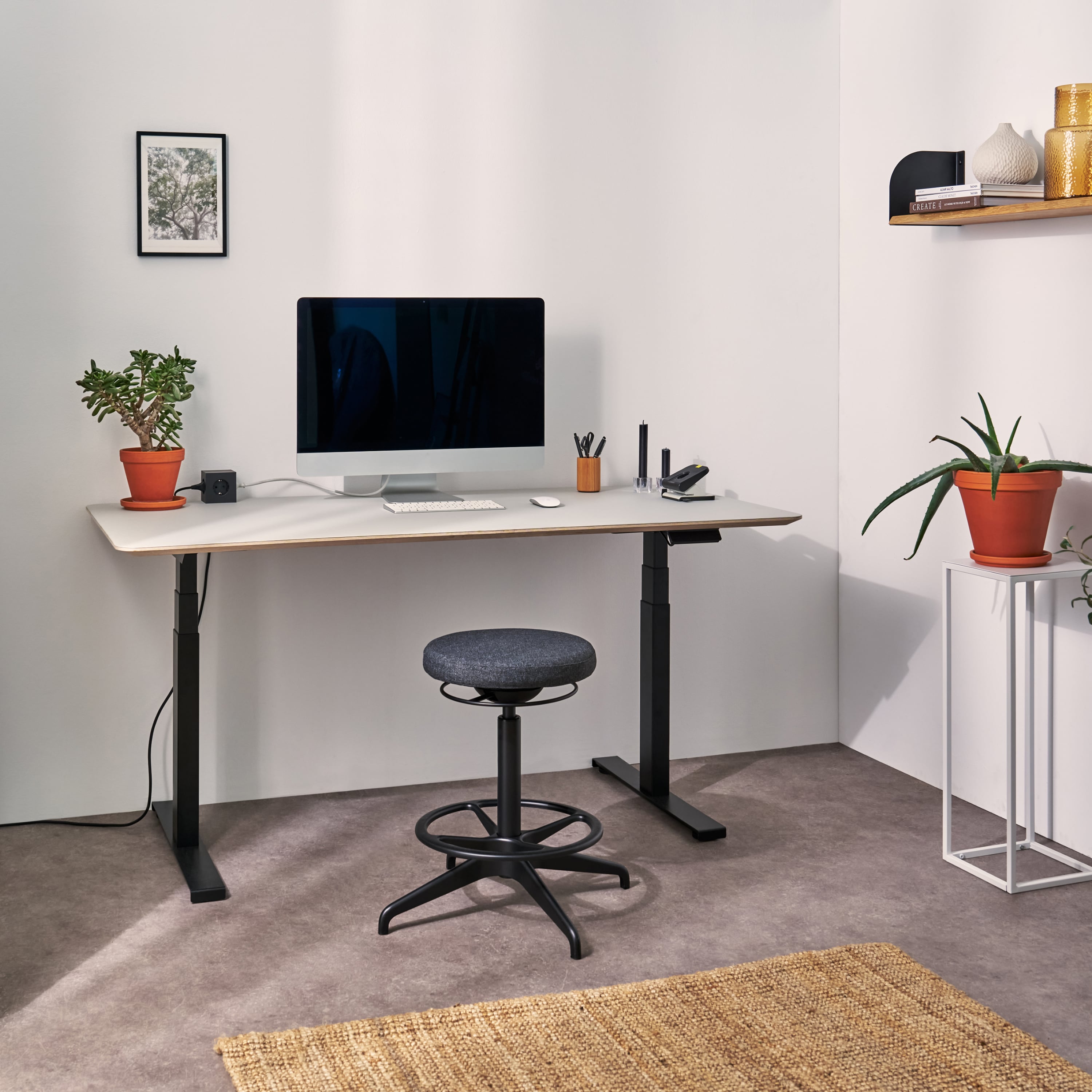 Height-adjustable table frame ECKIG