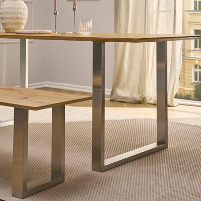 Juego de 2 correderas para muebles RECHTECK - acero inoxidable