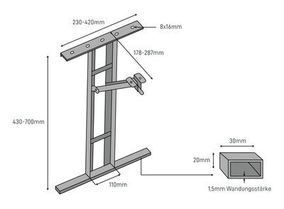 Juego de 2 marcos para muebles BIERZELT I-FORM