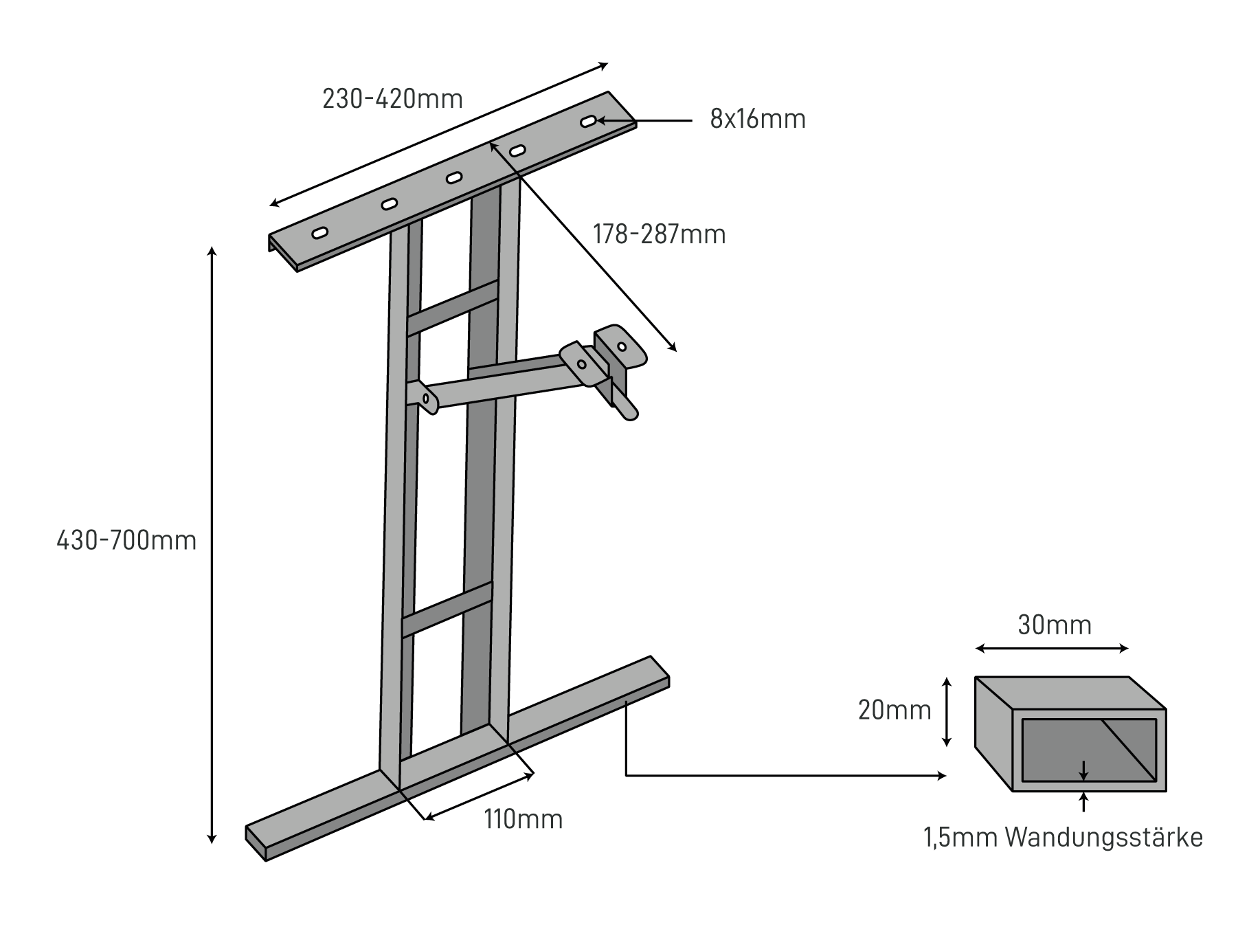 Juego de 2 marcos para muebles BIERZELT I-FORM