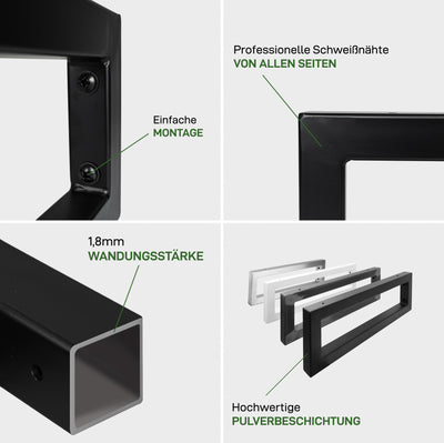 2er Set Wandkonsole RECHTECK