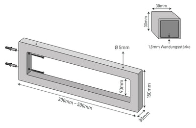 2er Set Wandkonsole RECHTECK