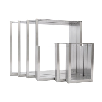 Juego de 2 correderas para muebles RECHTECK - acero inoxidable