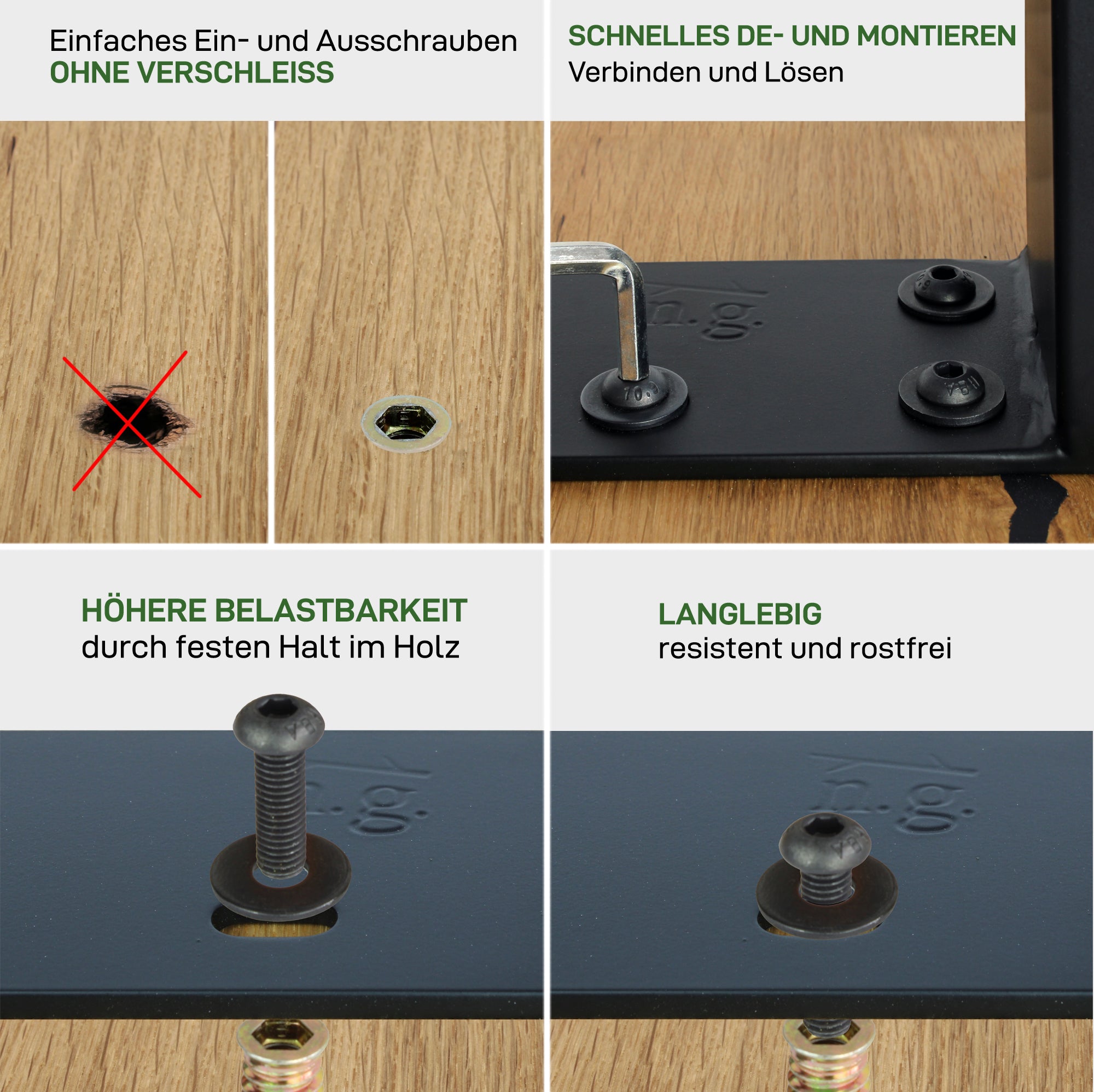 Schraubenset mit Gewindeeinsatz