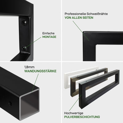 2er Set Wandkonsole RECHTECK